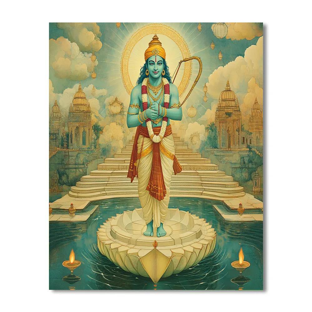 Stepwell Fresco With Rama Archer paint by numbers