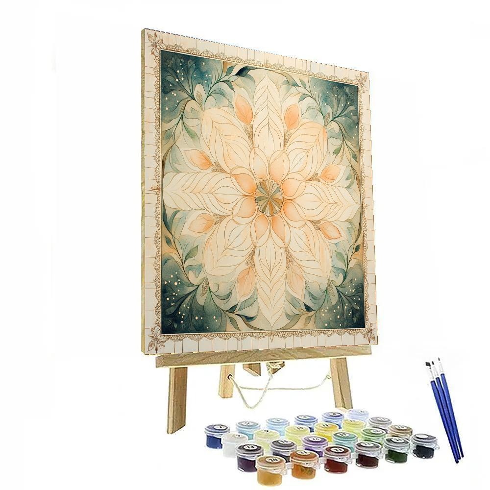 Alphonse Mucha Inspired Nebula Florilegium Mandala painting number kit