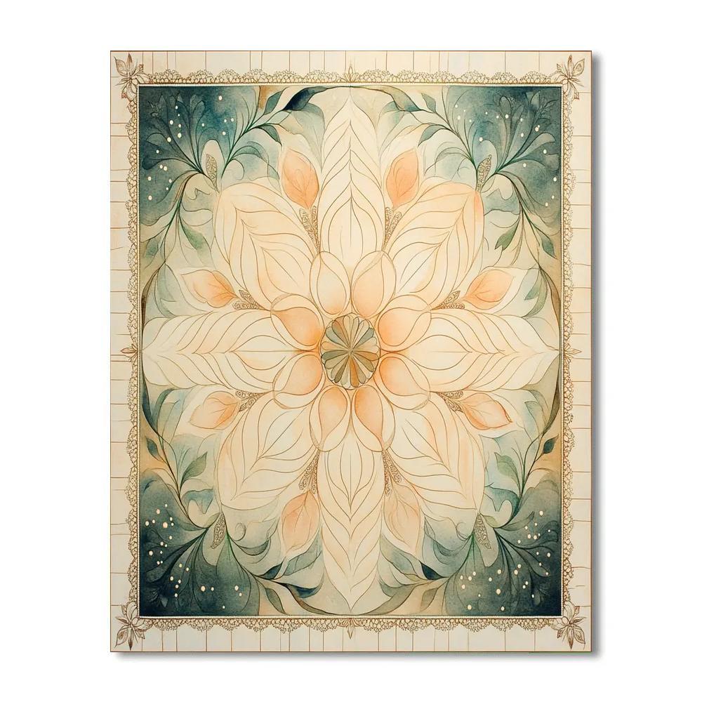 Alphonse Mucha Inspired Nebula Florilegium Mandala painting number kit