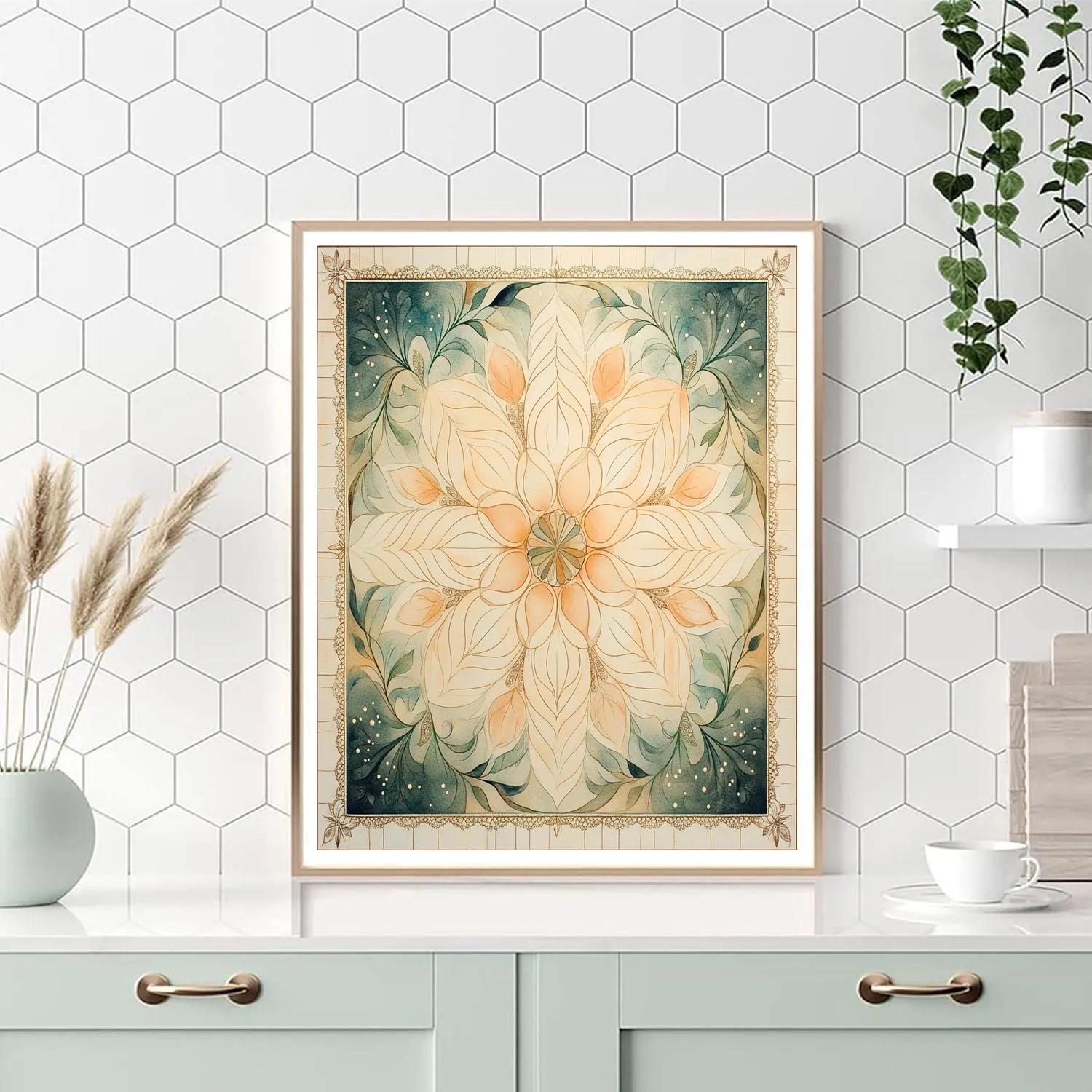 Alphonse Mucha Inspired Nebula Florilegium Mandala painting number kit