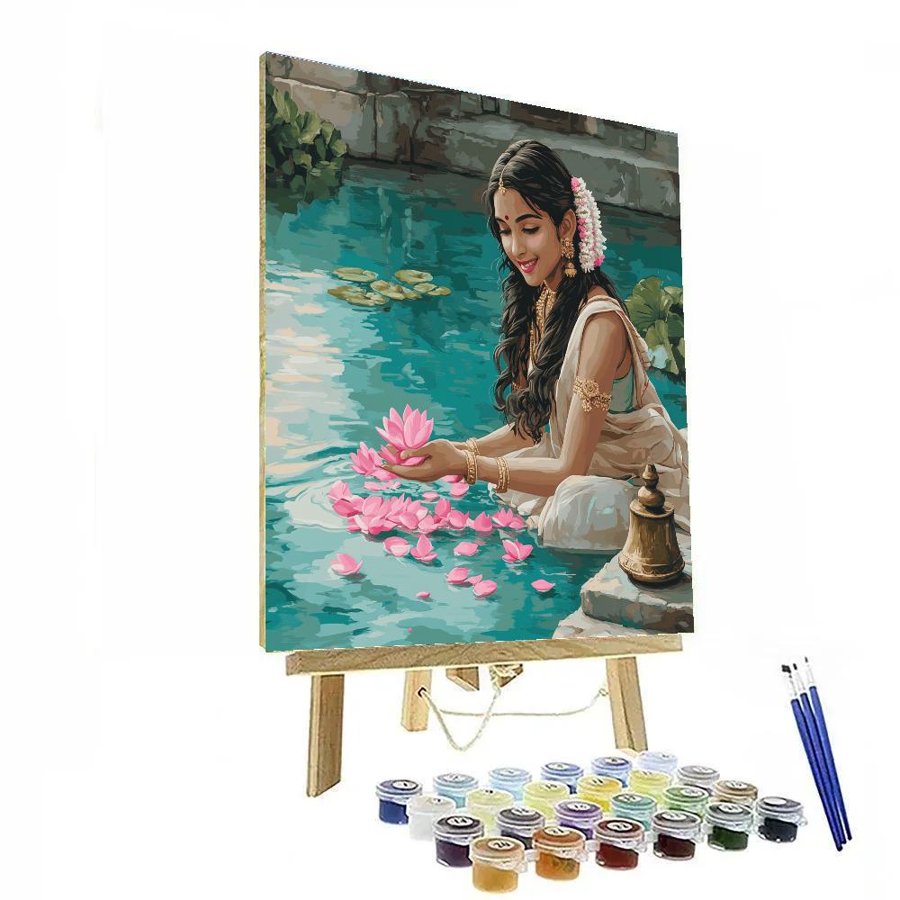 Lotus Pond Ritual With Parvati Grace paint by numbers