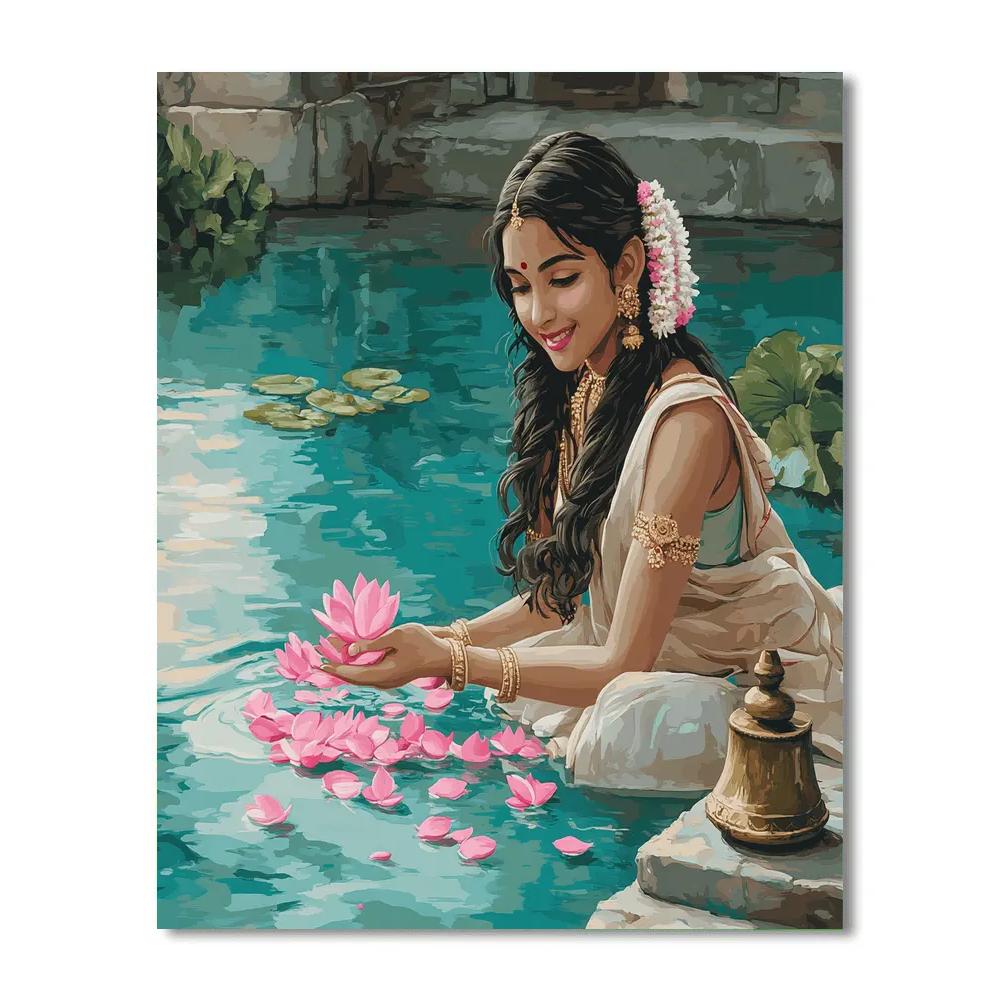 Lotus Pond Ritual With Parvati Grace paint by numbers