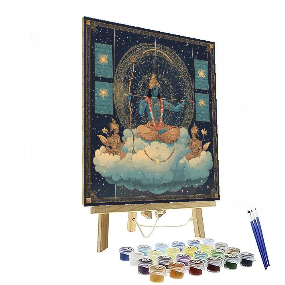 Rama Celestial Wind Compass Scene painting number kit
