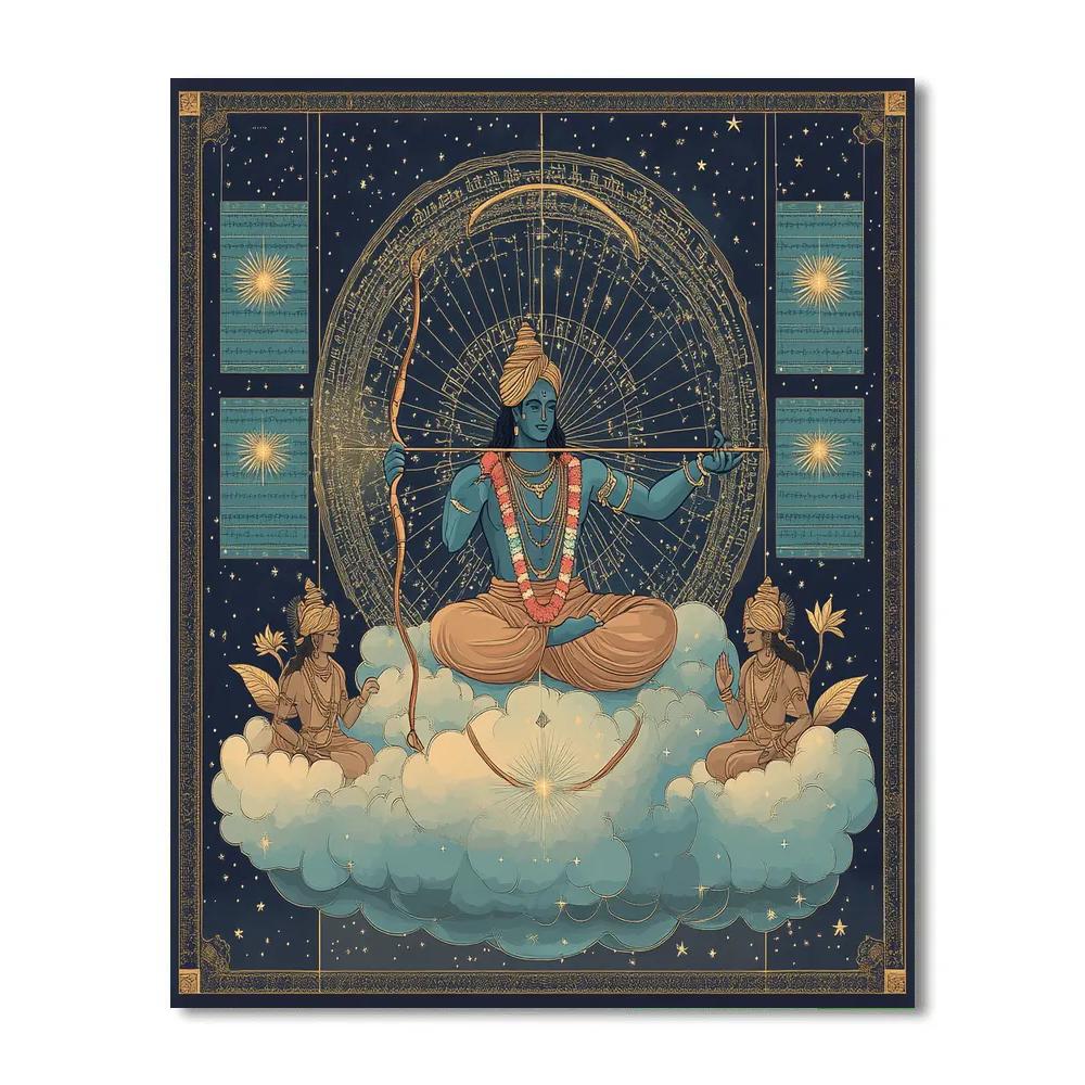 Rama Celestial Wind Compass Scene painting number kit