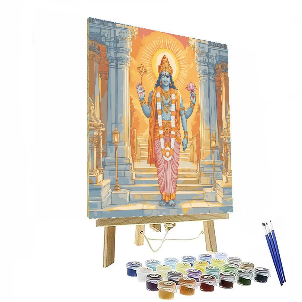 Vishnu Offering Blessings At The Doorway Of Dawn paint by number