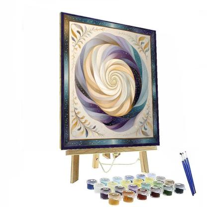 Alphonse Mucha Inspired Aurora Time Spiral Tapestry Number painting