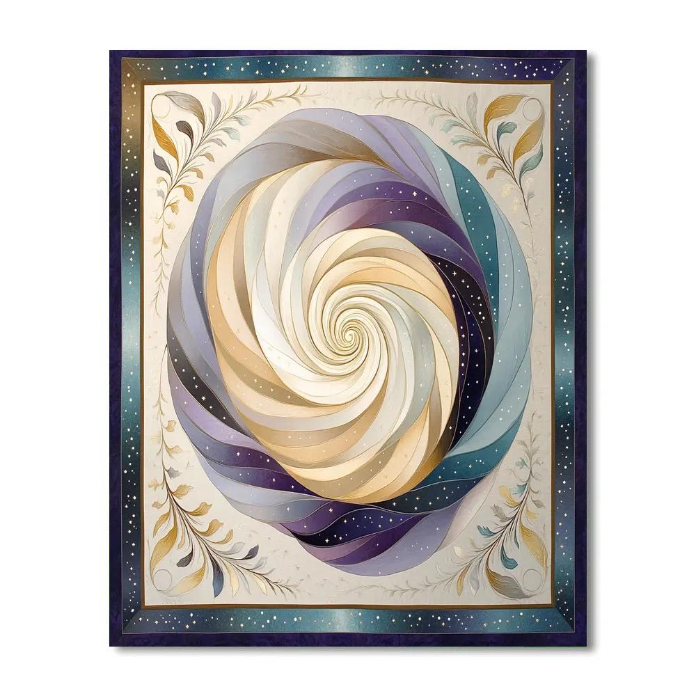 Alphonse Mucha Inspired Aurora Time Spiral Tapestry Number painting