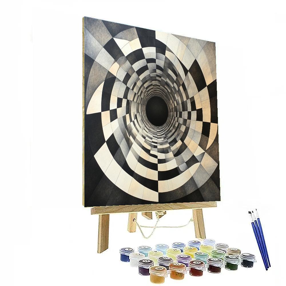 M.C. Escher Inspired Event Horizon Tessellation DIY paint by numbers