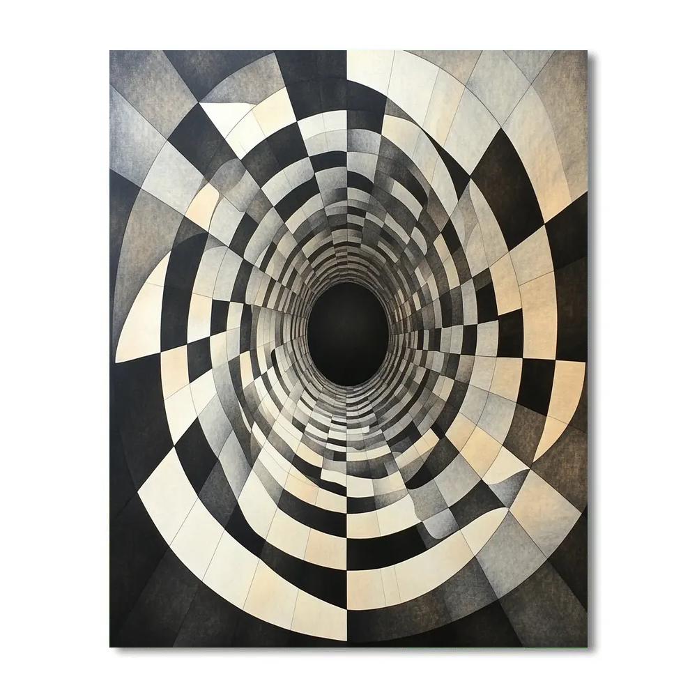 M.C. Escher Inspired Event Horizon Tessellation DIY paint by numbers