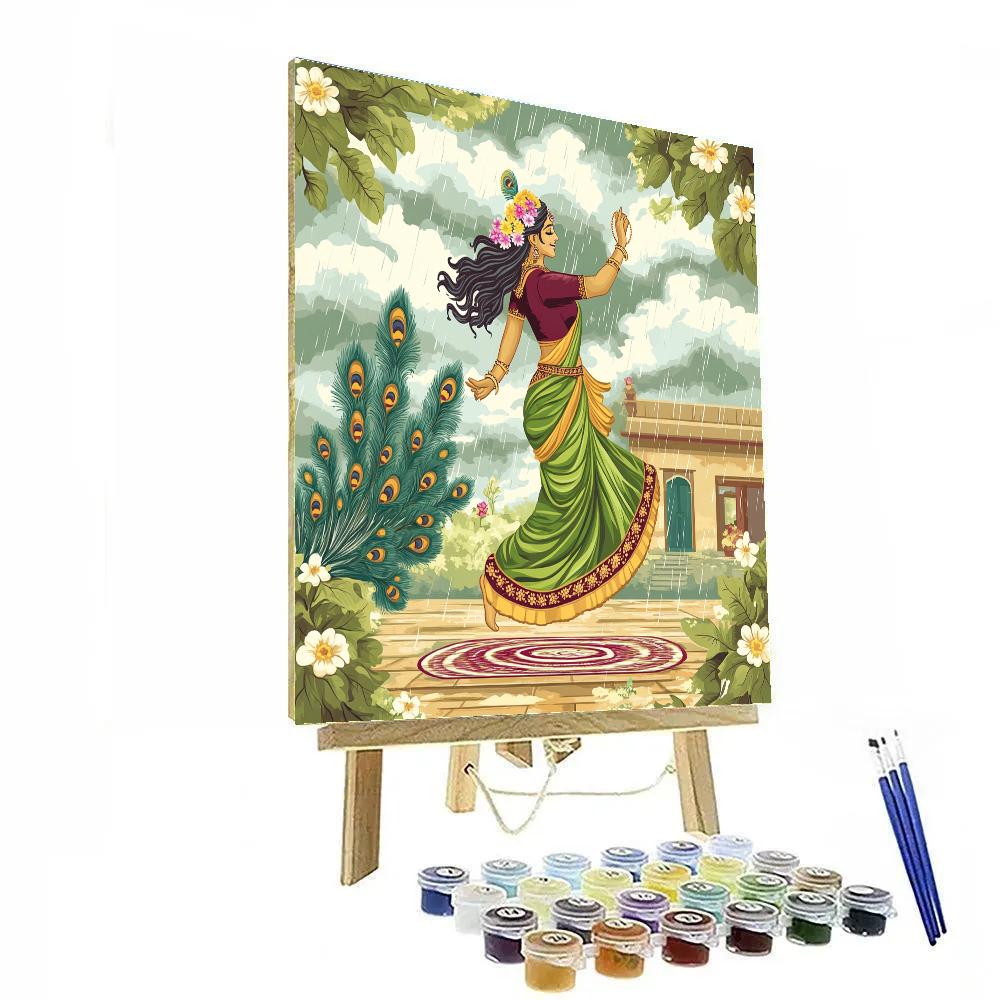 Rain Festival Parvati In Monsoon Bloom paint by number