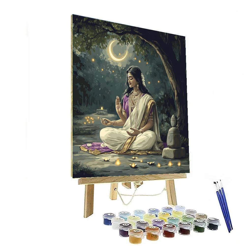 Parvati Moonlit Meditation Grove Number painting
