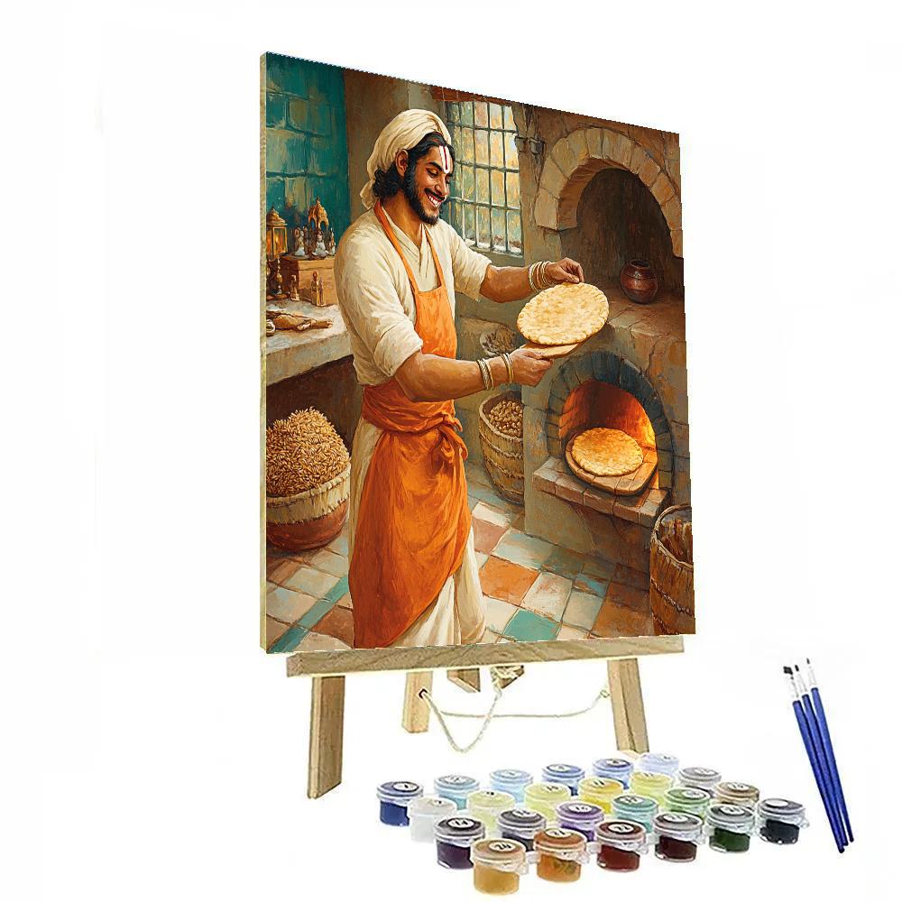 Hanuman Bread Oven Village Morning Numbered painting kits