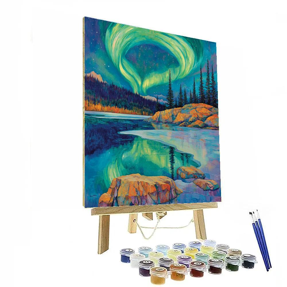 A.Y. Jackson Inspired Aurora Over The Canadian Shield Thaw DIY paint by numbers
