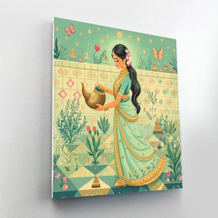Cosmic Garden Parvati With Sacred Herbs paint by number