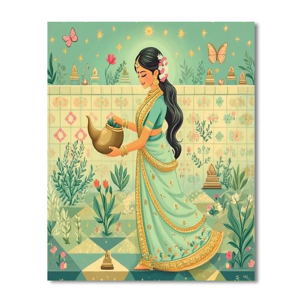 Cosmic Garden Parvati With Sacred Herbs paint by number