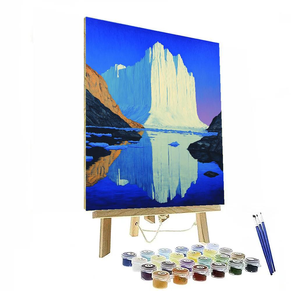 Lawren Harris Inspired Cathedral Glacier And Silent Fjord paint by color