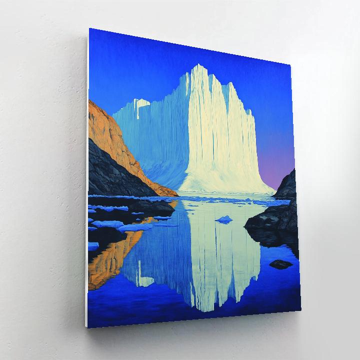 Lawren Harris Inspired Cathedral Glacier And Silent Fjord paint by color