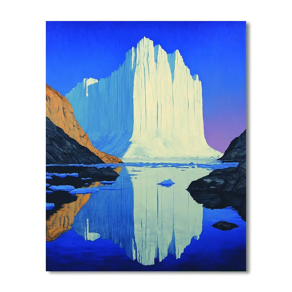 Lawren Harris Inspired Cathedral Glacier And Silent Fjord paint by color