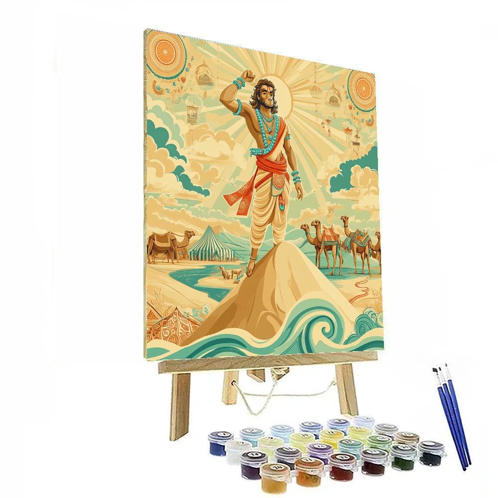 Desert Caravan With Hanuman Wayfinder Numbered painting kits