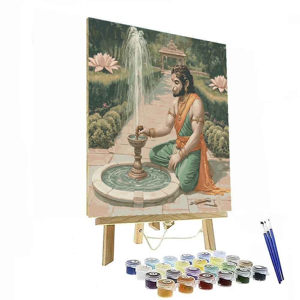 Hanuman Garden Fountain Repair paint by color