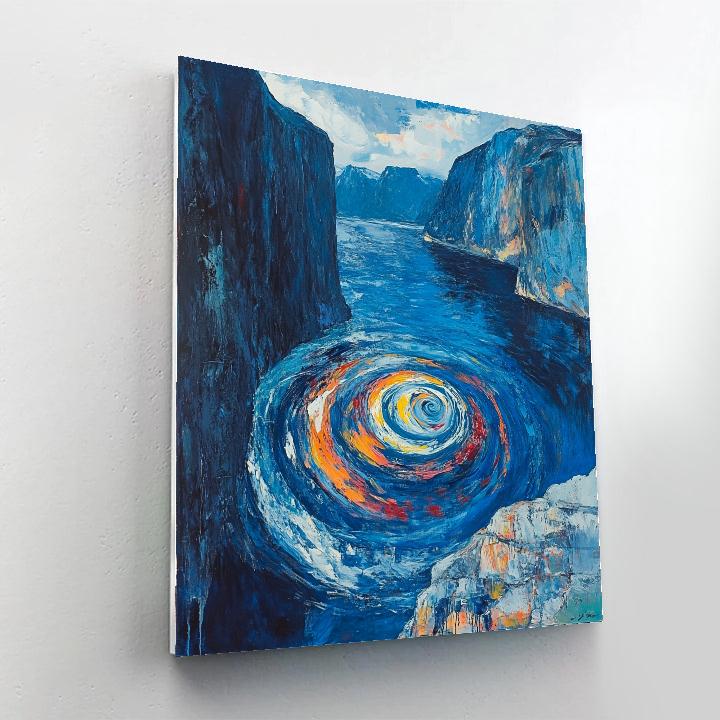 Edvard Munch Inspired Tidal Vortex Over The Fjord Rim paint by numbers