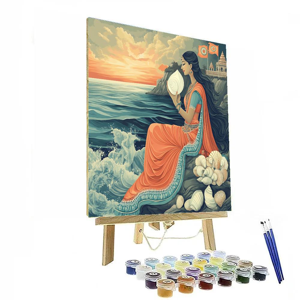 Parvati Seaside Conch Prayer painting number kit