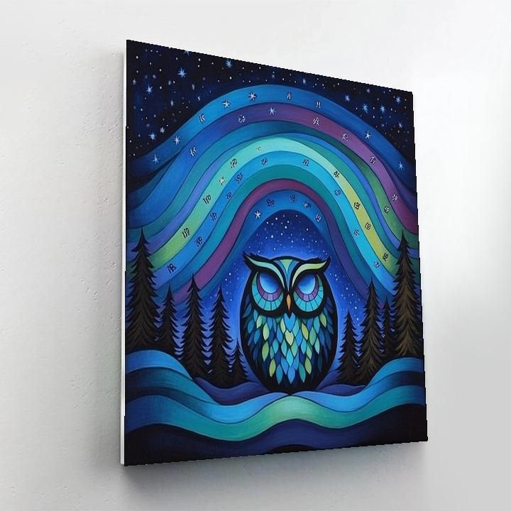 Norval Morrisseau Inspired Aurora Owl Of Silent Wisdom Numbered painting kits