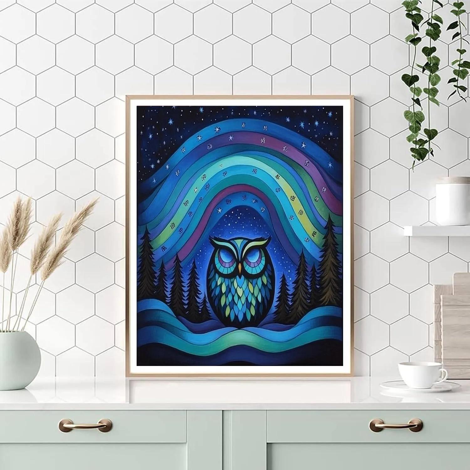 Norval Morrisseau Inspired Aurora Owl Of Silent Wisdom Numbered painting kits