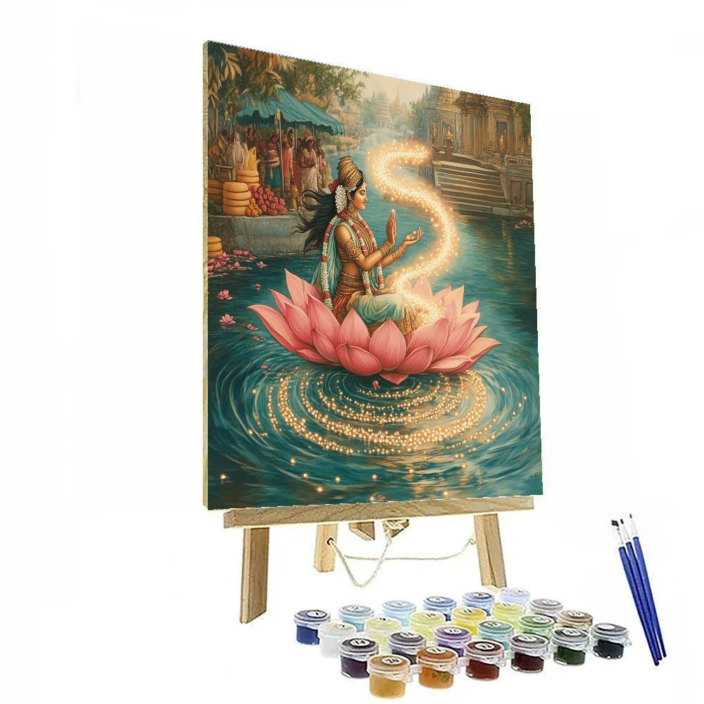 Lotus Canopy With Lakshmi Blessing DIY paint by numbers