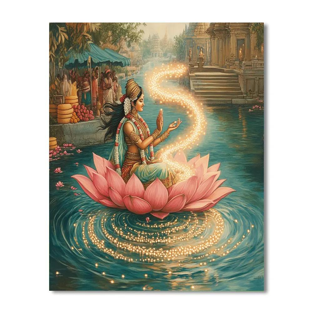 Lotus Canopy With Lakshmi Blessing DIY paint by numbers