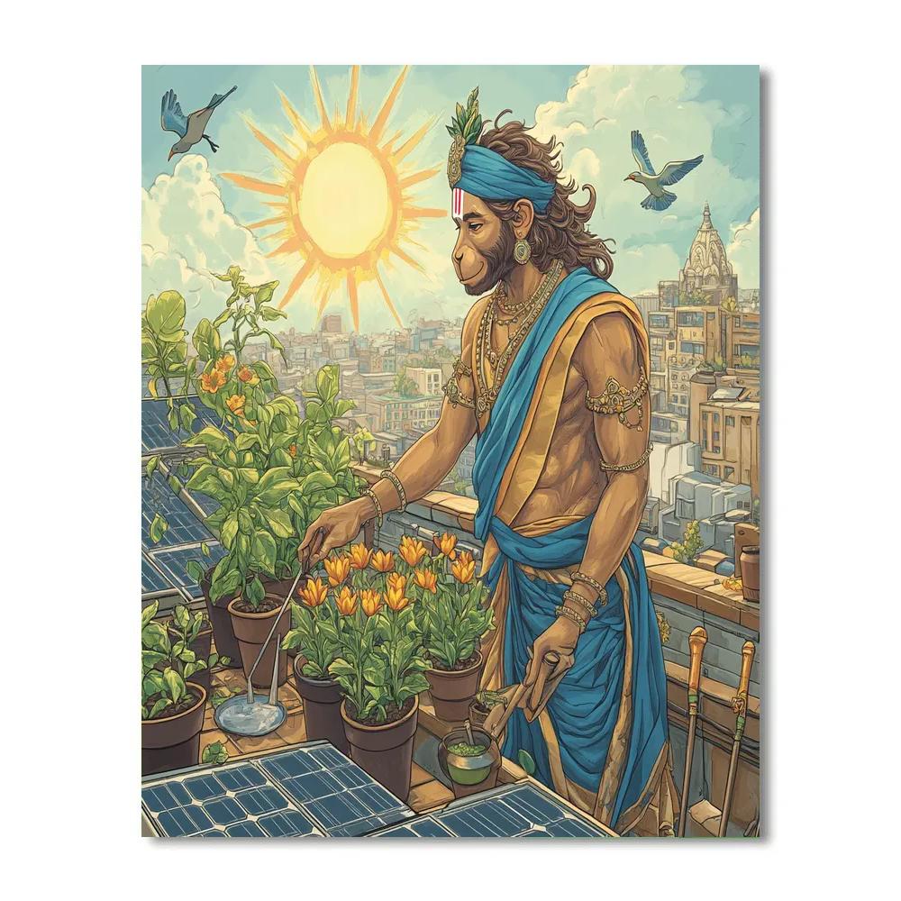 Hanuman Solar Garden Terrace paint by number