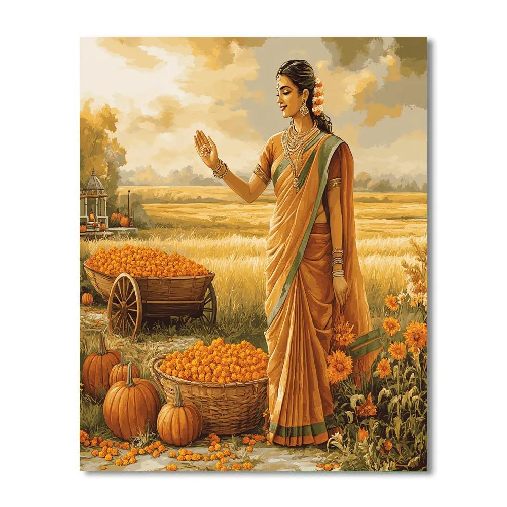 Parvati Autumn Harvest Blessing paint by numbers