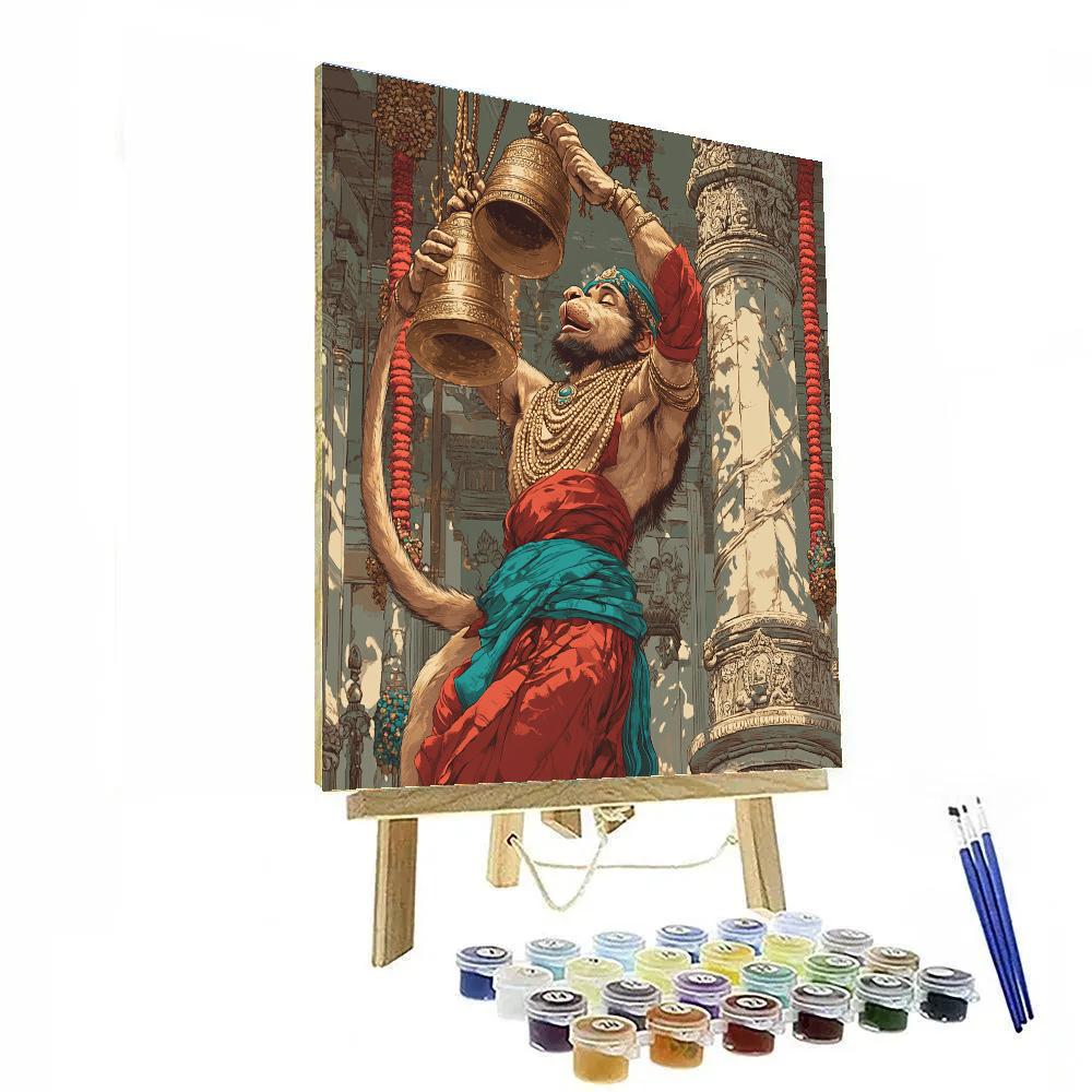 Hanuman In Temple Bell Harmony Painting by numbers kit