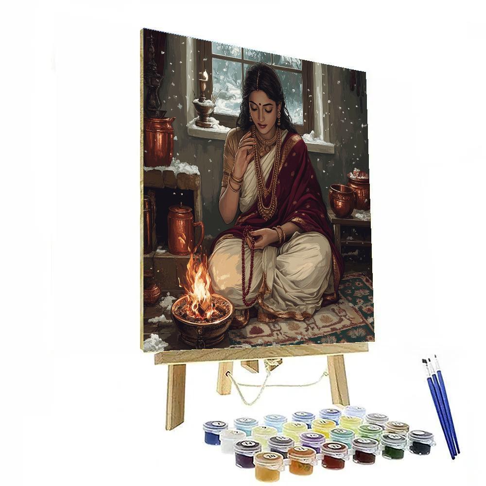 Parvati Winter Hearth Of Devotion Paint by numbers art