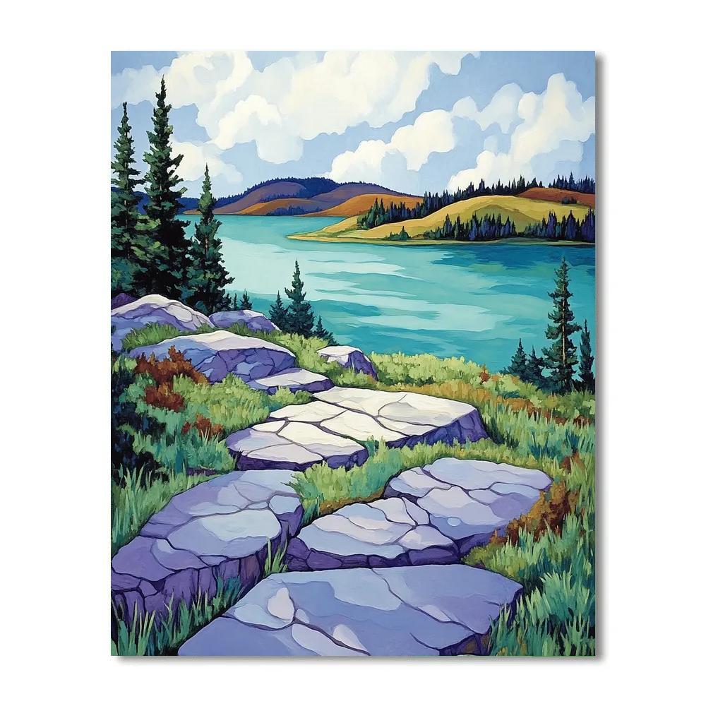 Franklin Carmichael Inspired Quartz Ridge And Emerald Inlet paint by color