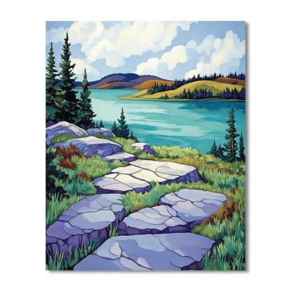 Franklin Carmichael Inspired Quartz Ridge And Emerald Inlet paint by color