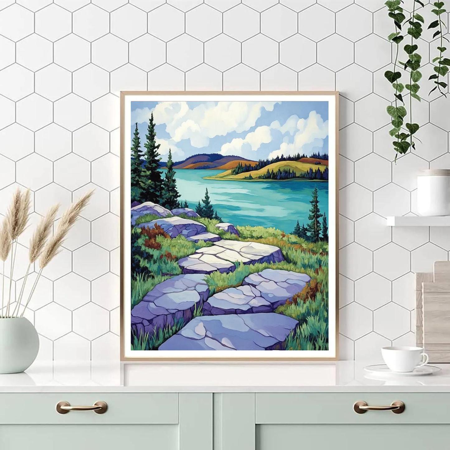 Franklin Carmichael Inspired Quartz Ridge And Emerald Inlet paint by color