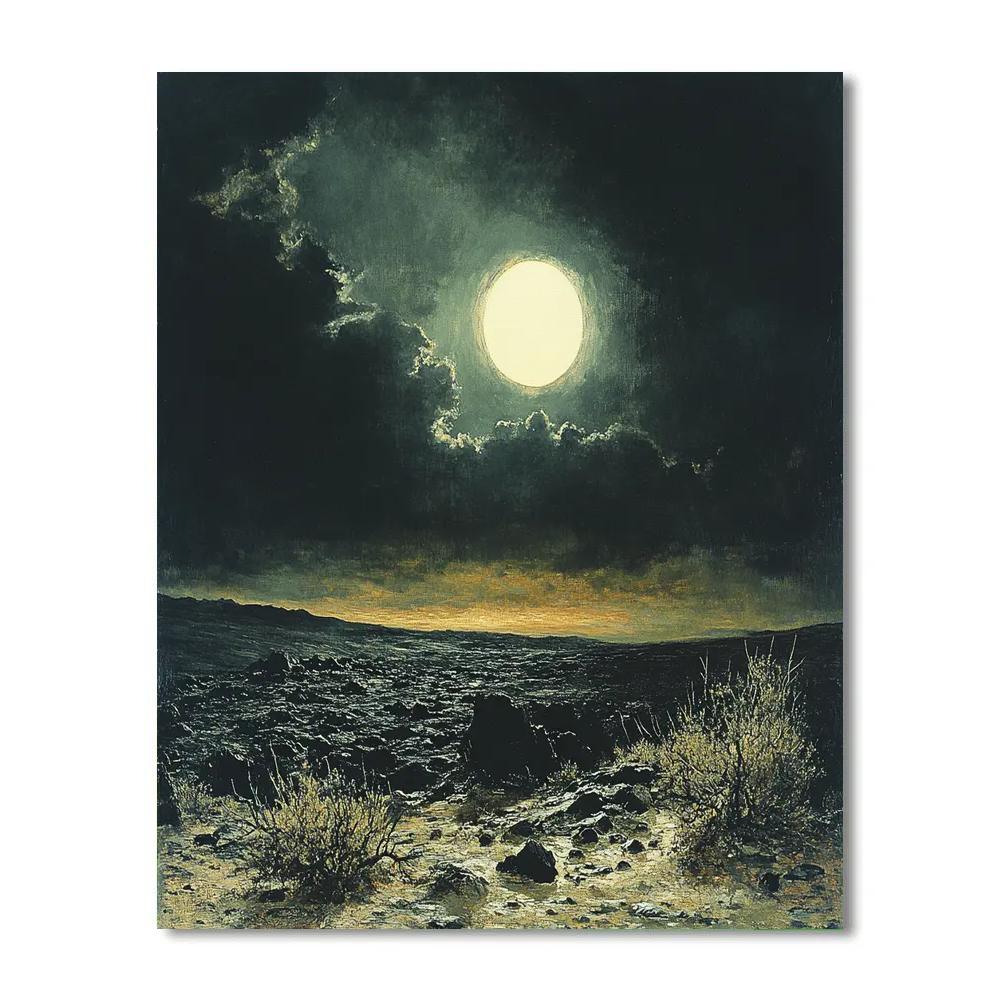 Francisco Goya Inspired Eclipse Over Basalt Moor paint by number