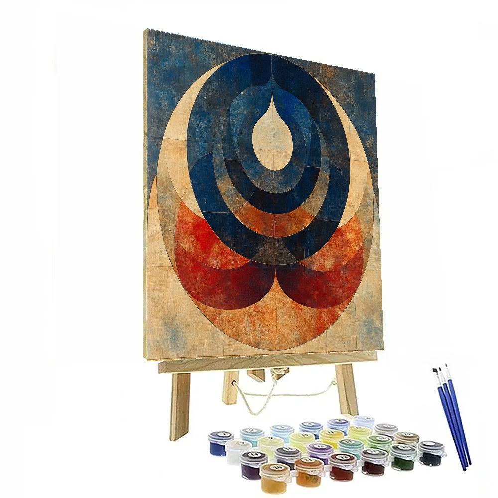 Nandalal Bose Inspired Indigo Cosmogram Of Stillness DIY paint by numbers