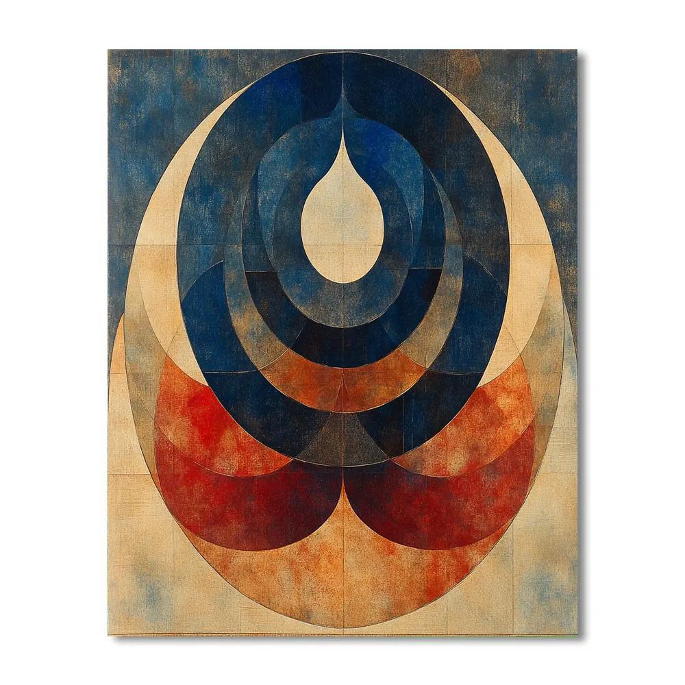 Nandalal Bose Inspired Indigo Cosmogram Of Stillness DIY paint by numbers