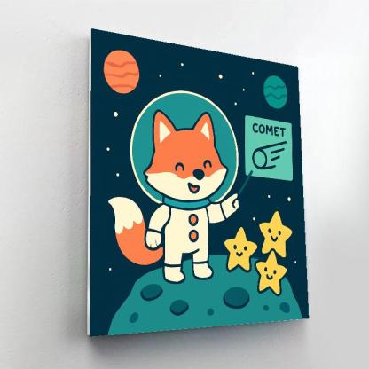 Comet Classroom With A Curious Fox Astronaut DIY paint by numbers