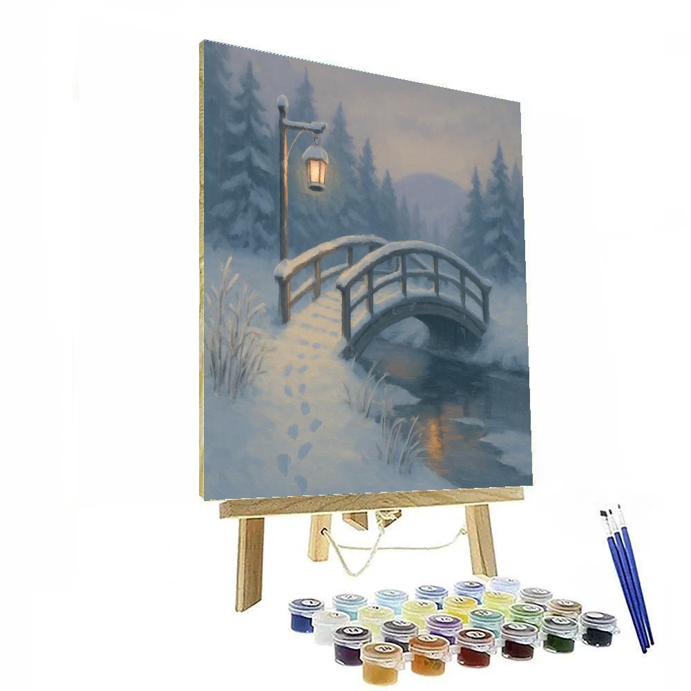 Lantern Bridge Over The Whispering Ice paint by color