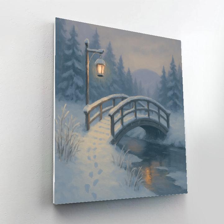 Lantern Bridge Over The Whispering Ice paint by color