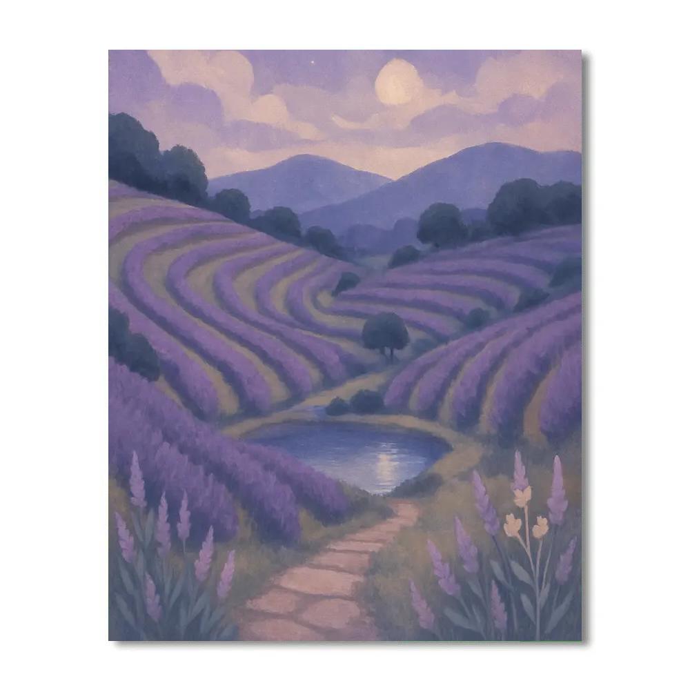 Moonlit Terraces Of The Lavender Valley DIY paint by numbers