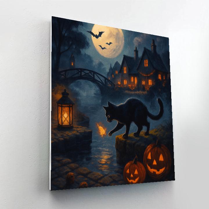 Lanterns Along The Hollow Canal Painting by numbers kit