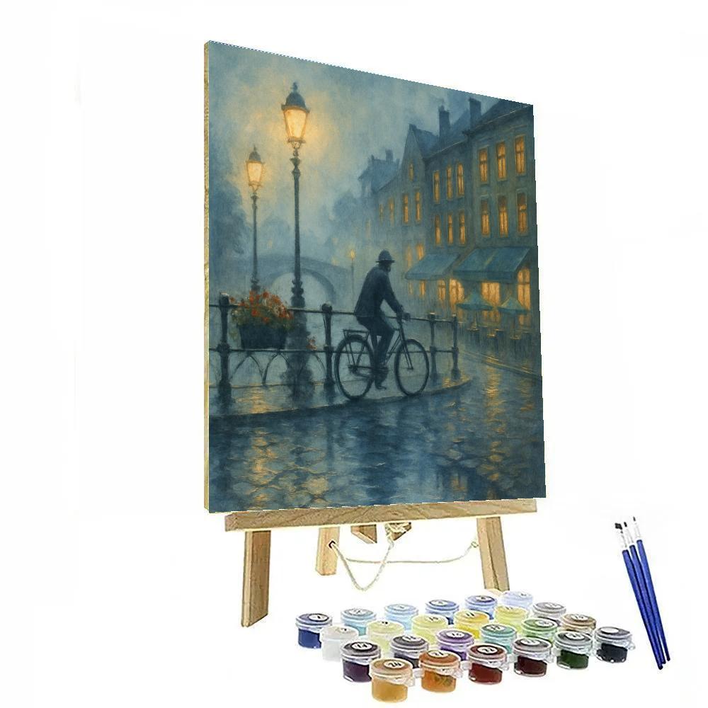 Lantern Mist Over The Canal Quarter paint by color