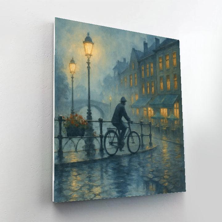 Lantern Mist Over The Canal Quarter paint by color