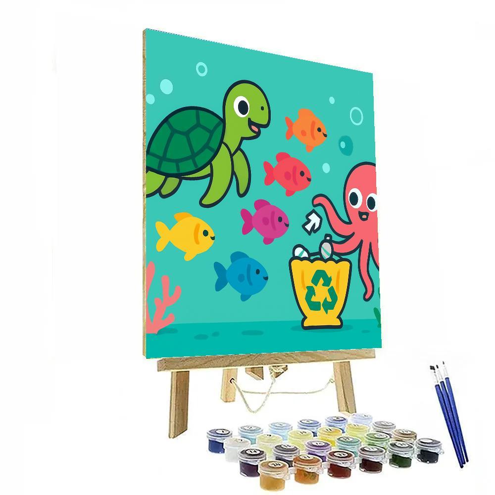 Coral Reef Recycling Parade Painting by numbers kit