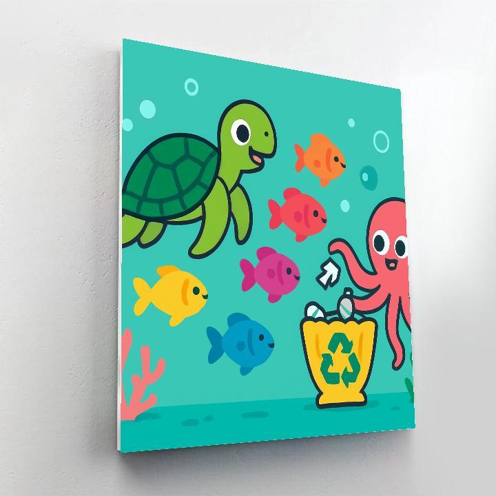 Coral Reef Recycling Parade Painting by numbers kit