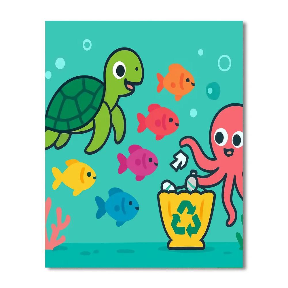 Coral Reef Recycling Parade Painting by numbers kit